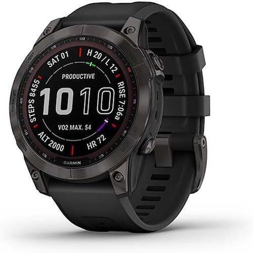 Garmin Fenix 7 Sapphire Solar GPS Sports Watch Carbon DLC Black Newly Overhauled