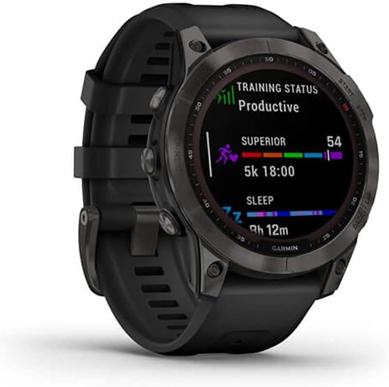 Garmin Fenix 7 Sapphire Solar Black DLC Multisport GPS Watch 47mm Black Newly Overhauled