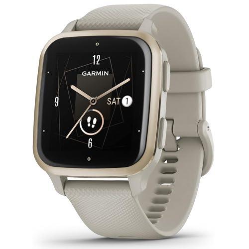 Garmin Venu Sq 2 Music AMOLED GPS Smartwatch Activity Monitor French Grey Gold Newly Overhauled