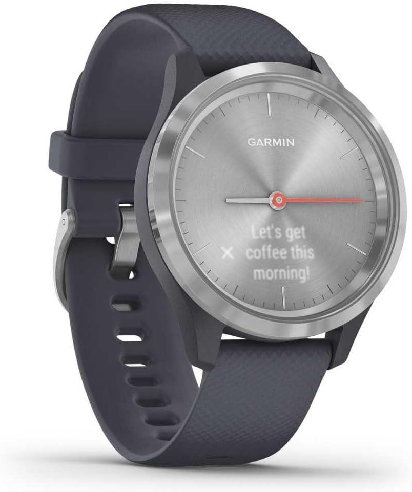 Garmin Vivomove 3S Smart GPS Watch Activity Tracker Silver Granite Blue Newly Overhauled