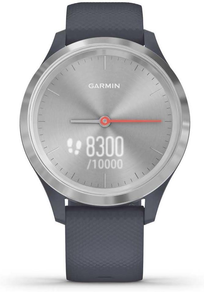 Garmin Vivomove 3S Smart GPS Watch Activity Tracker Silver Granite Blue Newly Overhauled