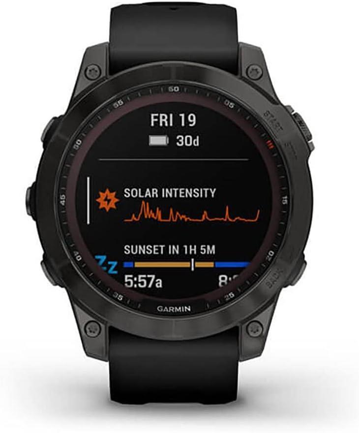 Garmin Fenix 7 Sapphire Solar GPS Sports Watch Carbon DLC Black Newly Overhauled