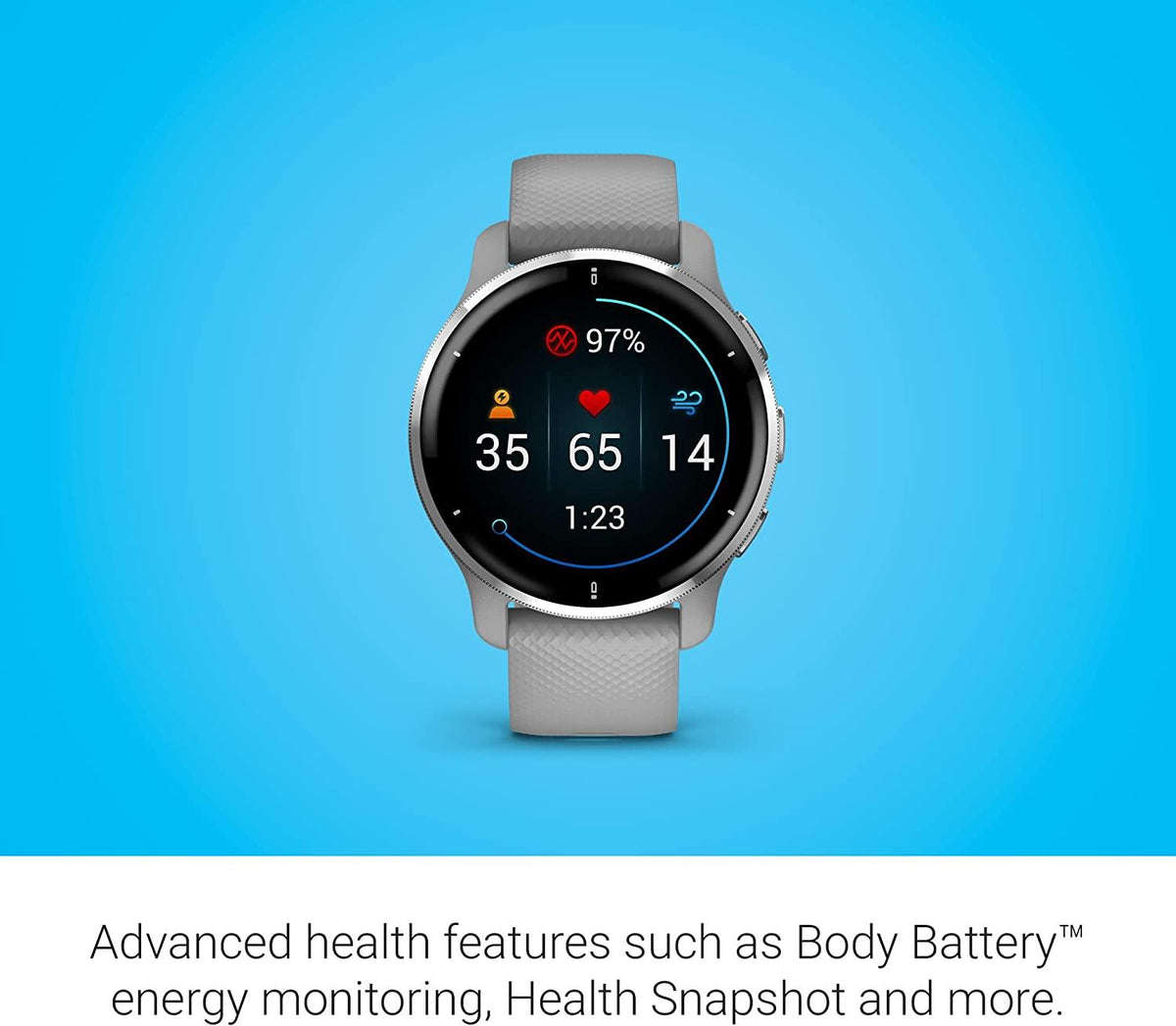 Garmin Venu 2 Plus AMOLED GPS Smart Watch Heart Rate Monitor - Black