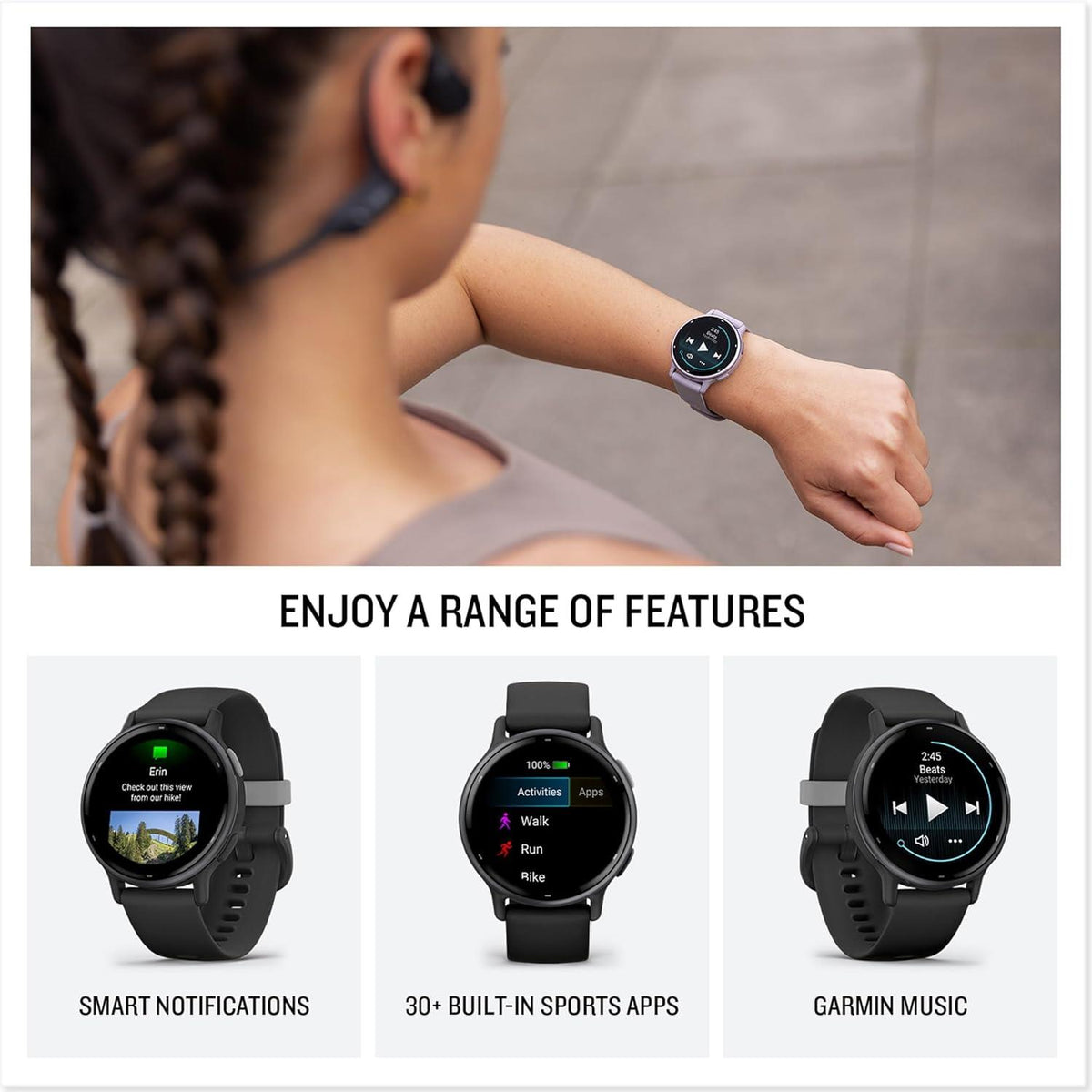 Garmin Vivoactive 5 Music GPS Sports Watch Smartwatch - Ivory Cream Gold