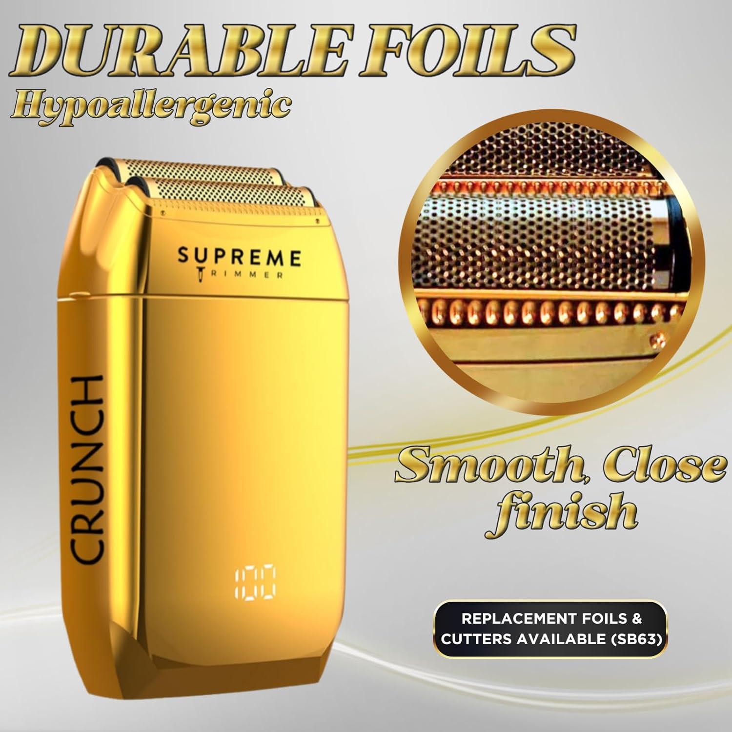 Supreme Trimmer Crunch Foil Shaver Electric Razor Waterproof STF602 - Gold