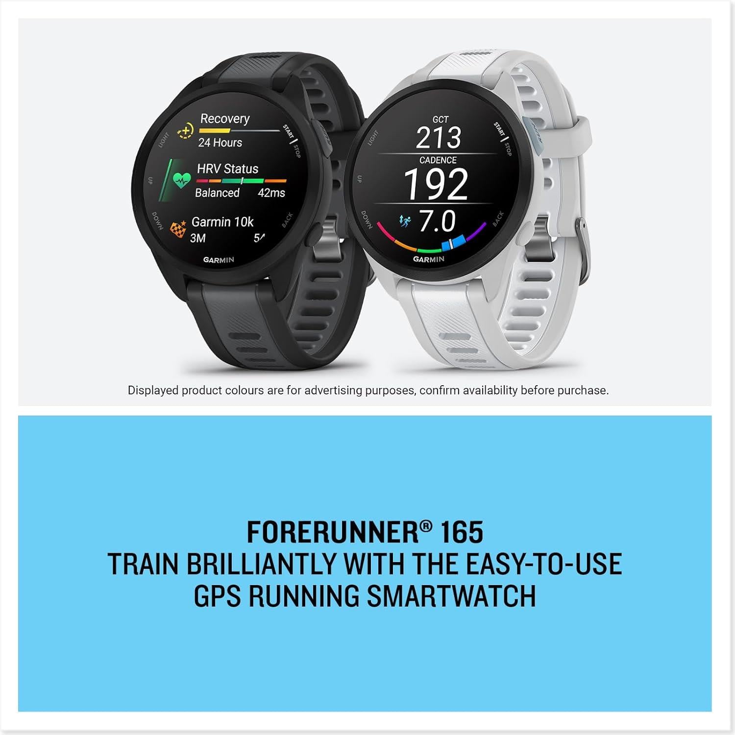 Garmin Forerunner 165 Running Smartwatch GPS Heart Rate - Mist Grey Whitestone