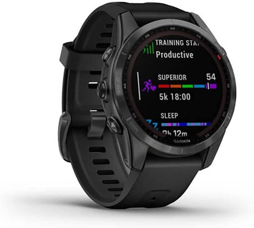 Garmin Fenix 7S Solar Multisport GPS Watch Slate Grey with Black Band Newly Overhauled