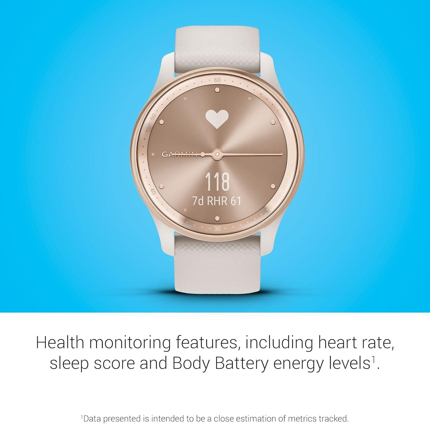 Garmin Vivomove Trend Stylish Activity Monitor Sports Watch White Cream