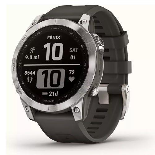 Garmin Fenix 7 Multisport Watch GPS Heart Rate Monitor Silver - Newly Overhauled