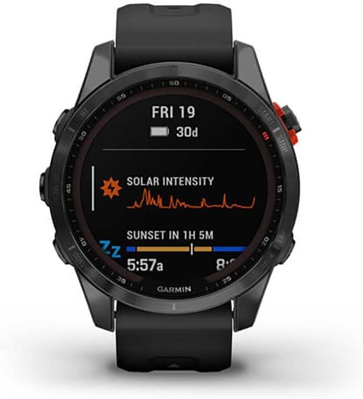 Garmin Fenix 7S Solar Multisport GPS Watch Slate Grey with Black Band Newly Overhauled