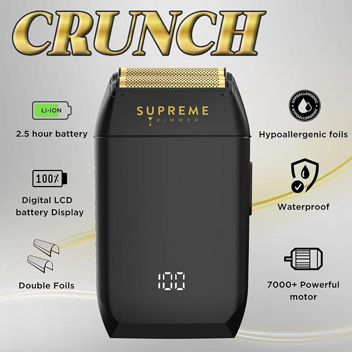 Supreme Trimmer Crunch Foil Shaver Electric Razor Waterproof STF602 - Black