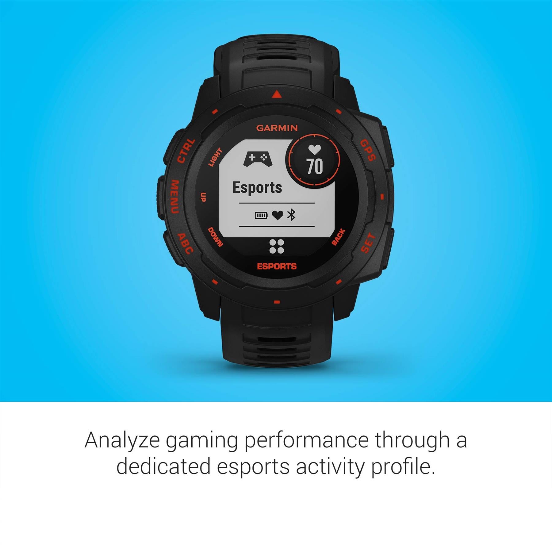 Garmin Instinct Esports Edition GPS Gaming Smartwatch with HRM Newly Overhauled