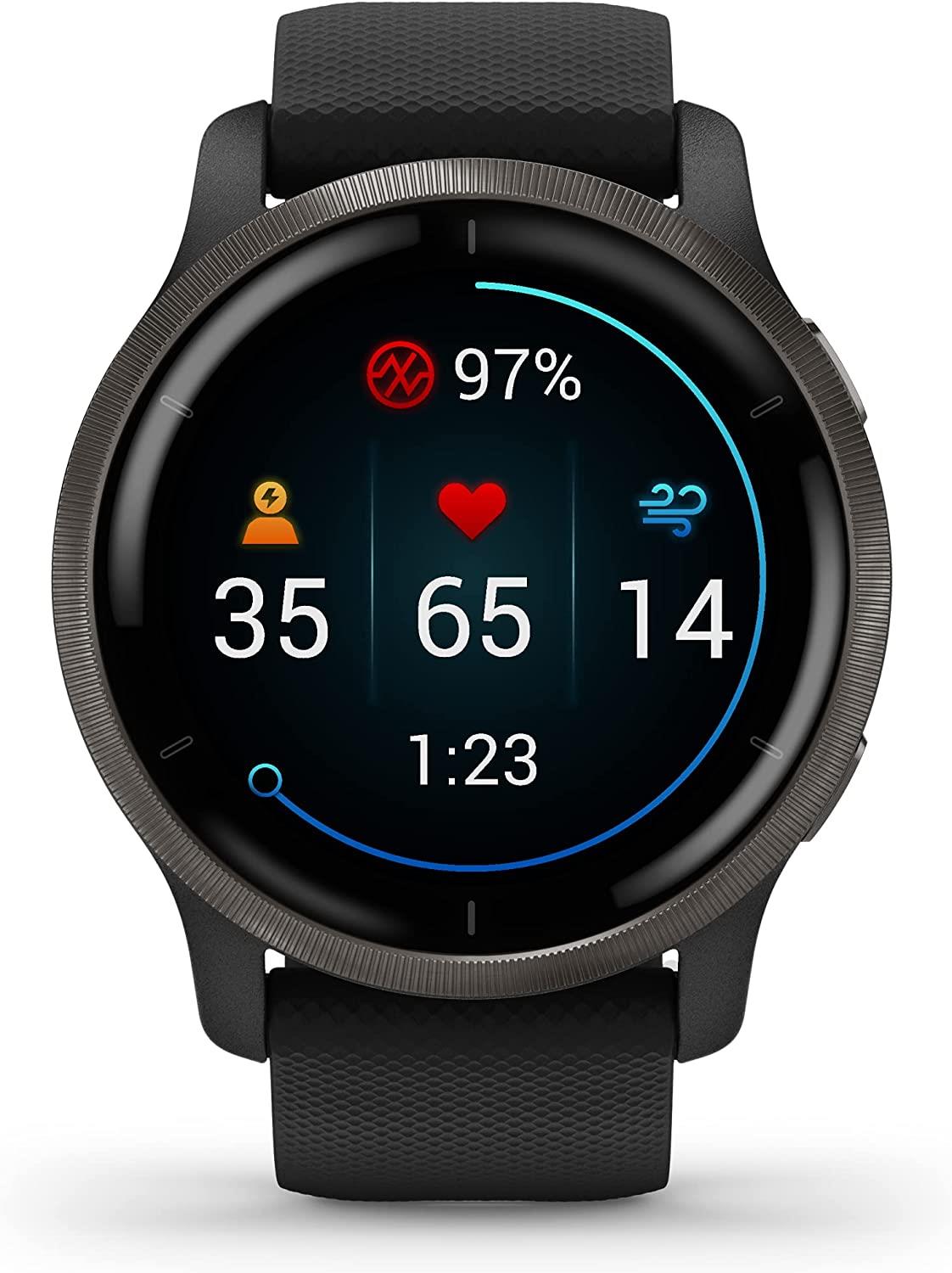 Garmin Venu 2 Smartwatch Heart Rate Monitor GPS Watch - Black Newly Overhauled