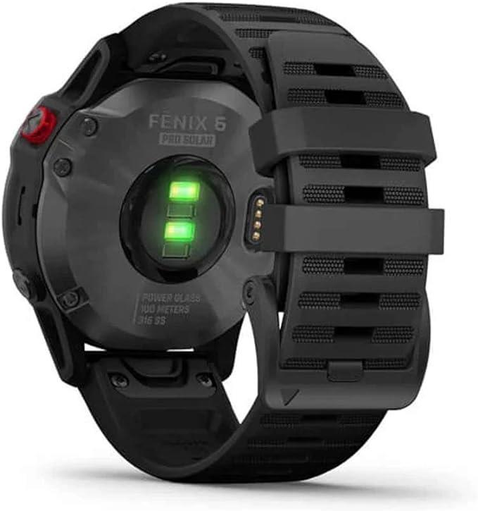 Garmin Fenix 6 Pro Solar Heart Rate Monitor GPS Sports Watch Black with Slate Band