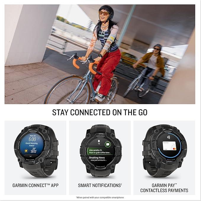 Garmin Instinct 3 Rugged GPS Sports Watch AMOLED Screen 45mm - Black