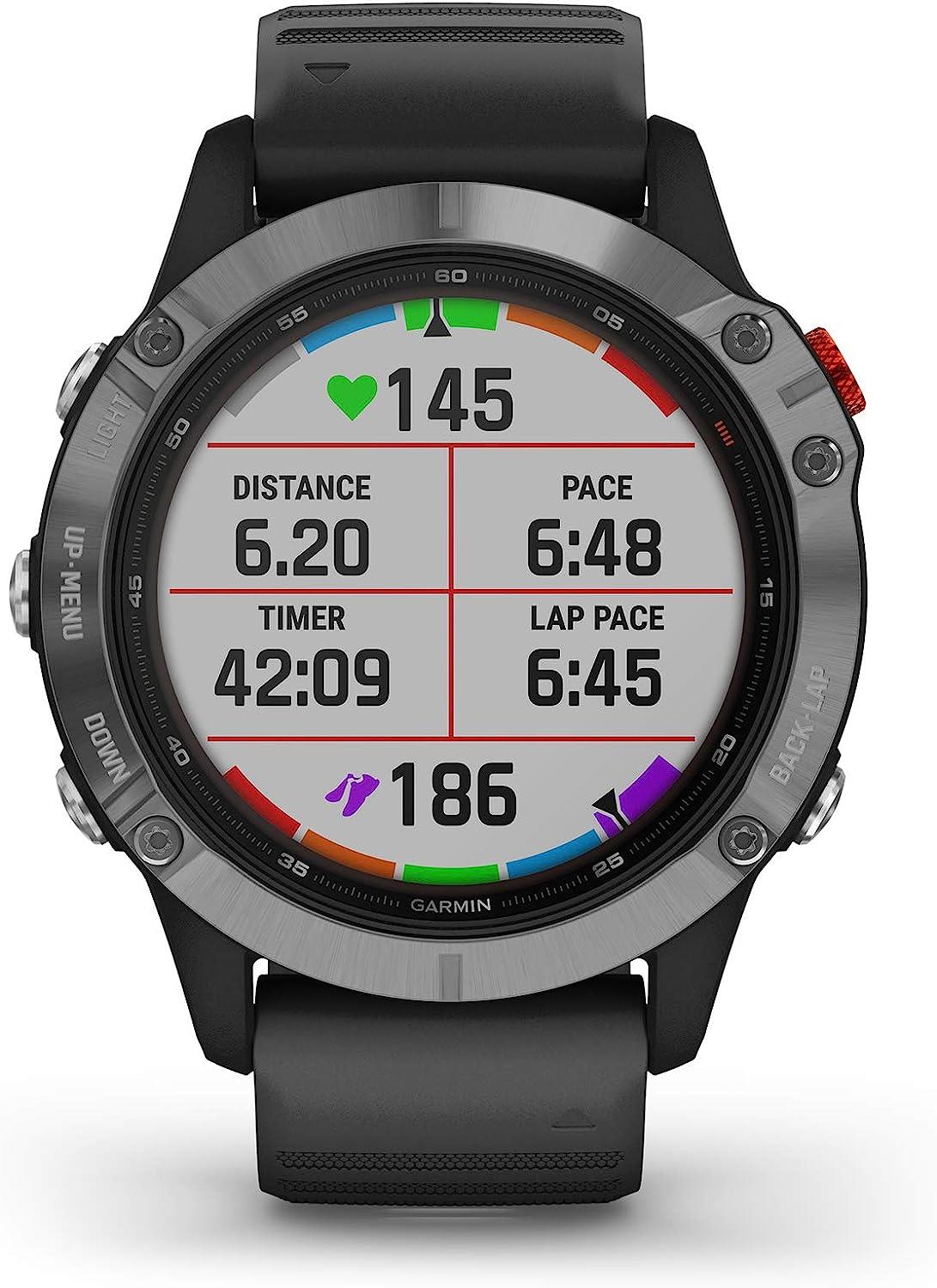 Garmin Fenix 6 Solar Silver Heart Rate Monitor GPS Sports Watch