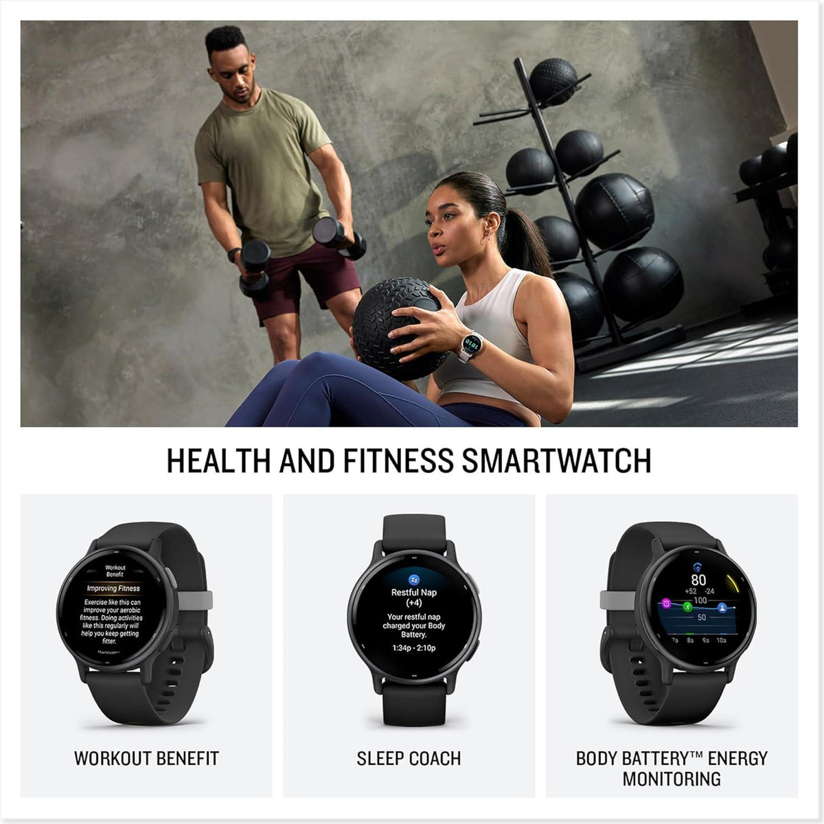 Garmin Vivoactive 5 Music GPS Sports Watch Smartwatch - Metallic Navy