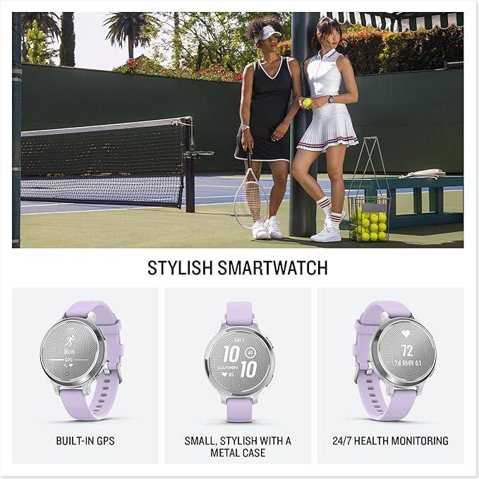 Garmin Lily 2 Active Smartwatch GPS Watch Jasmine Purple Activity Monitor - Silver