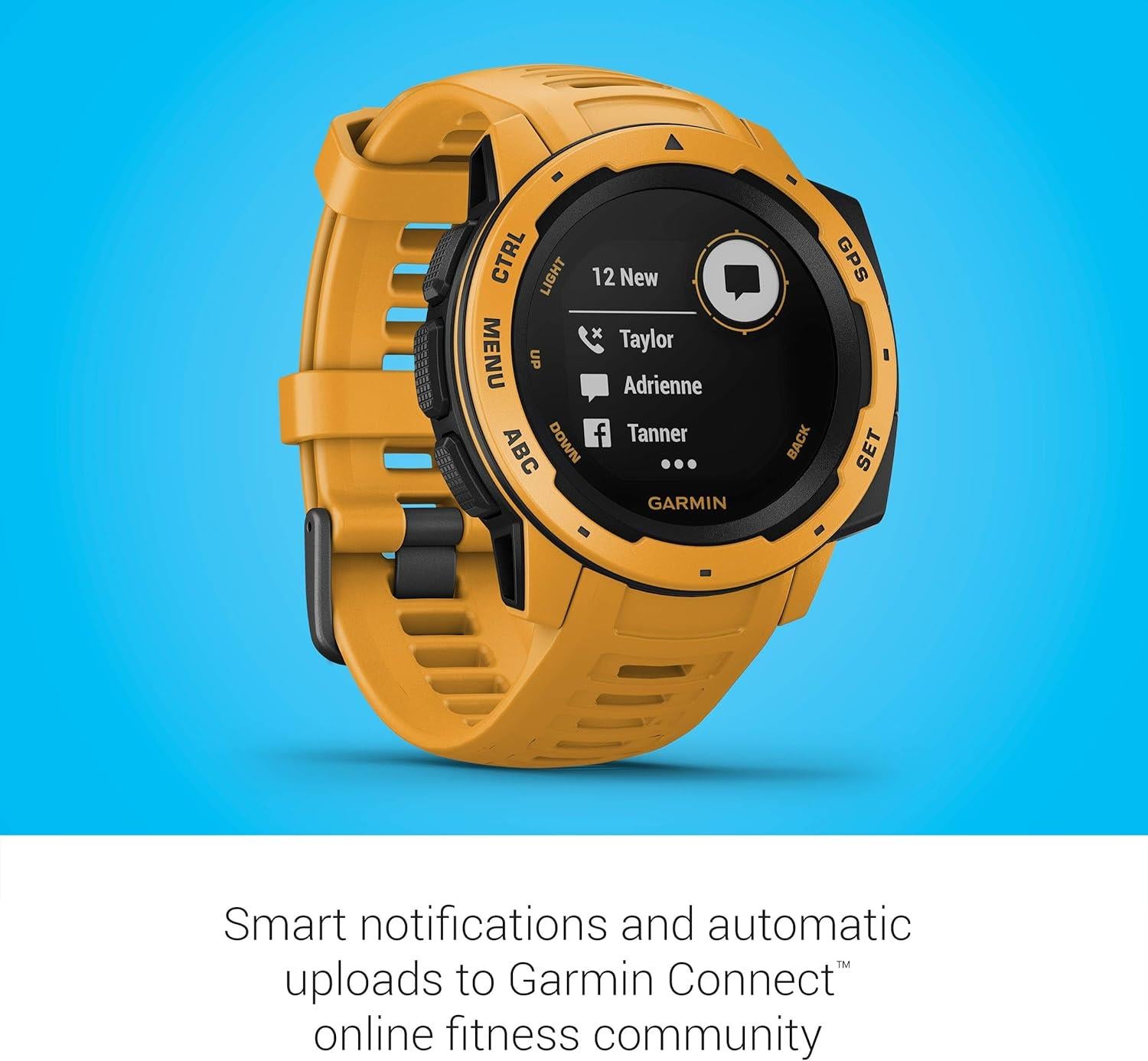 Garmin Instinct HRM GPS Smart Watch Sunburst Newly Overhauled