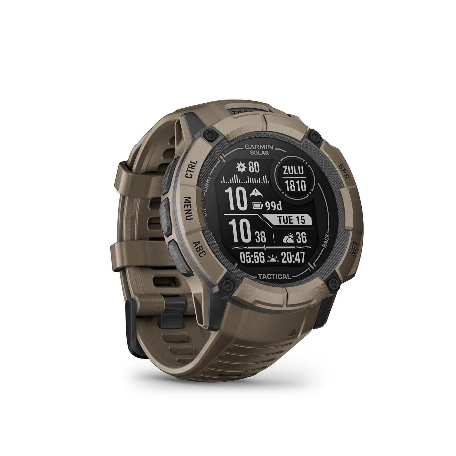 Garmin Instinct 2X Solar Tactical Edition Rugged GPS Smartwatch - Coyote Tan Newly Overhauled