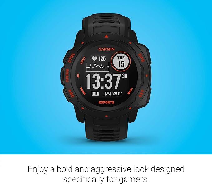 Garmin Instinct Esports Edition GPS Gaming Smartwatch with HRM Newly Overhauled