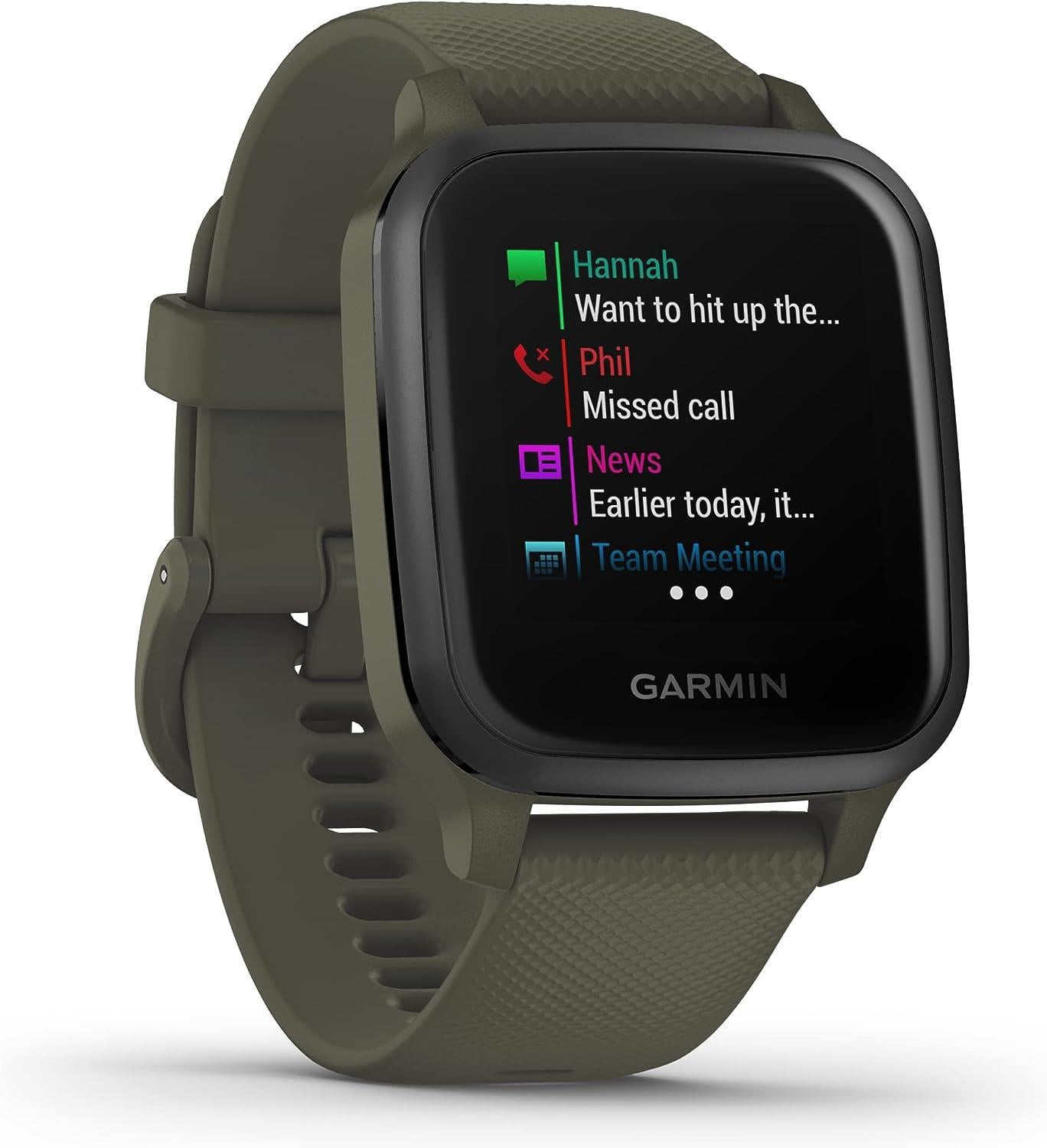 Garmin Venu Sq Music Smart Watch GPS Activity Monitor Heart Rate Moss Green