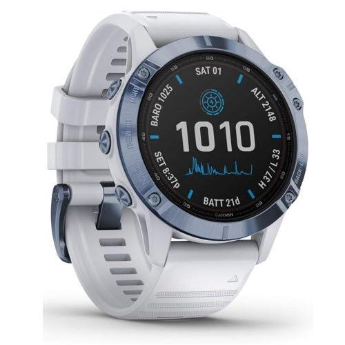 Garmin Fenix 6 Pro Solar GPS Watch Mineral Blue Newly Overhauled