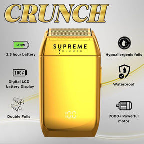 Supreme Trimmer Crunch Foil Shaver Electric Razor Waterproof STF602 - Gold