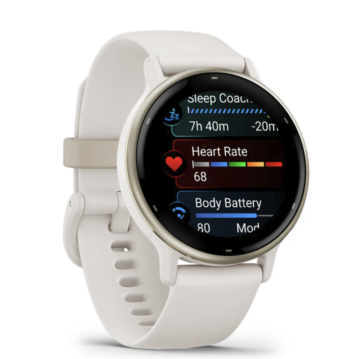 Garmin Vivoactive 5 Music GPS Sports Watch Smartwatch - Ivory Cream Gold