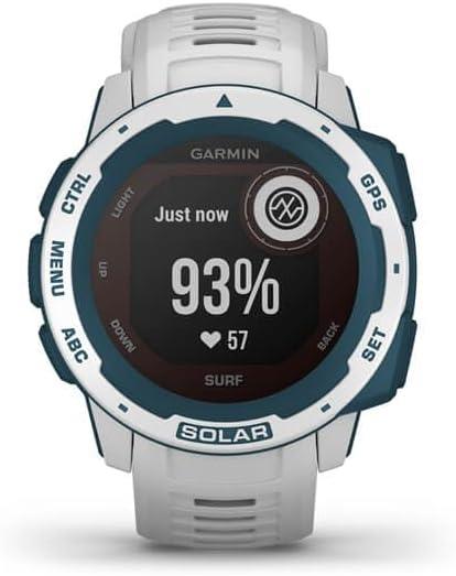 Garmin Instinct Solar Surf Edition Rugged Outdoor GPS Watch Heart Rate Monitor Cloudbreak