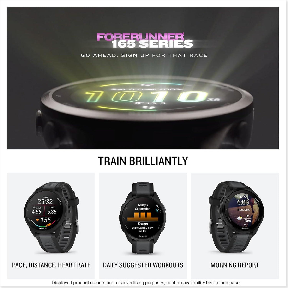 Garmin Forerunner 165 Music Running Smartwatch GPS Heart Rate - Berry Lilac
