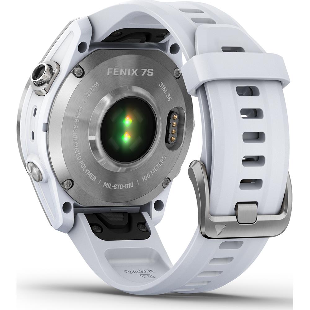 Garmin Fenix 7s GPS Watch 42mm Silver & Whitestone Newly Overhauled