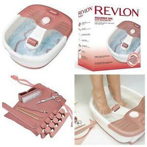 Revlon Relaxing Bubbling Massage Pediprep Foot Spa with 9 Pieces Nail Care Set