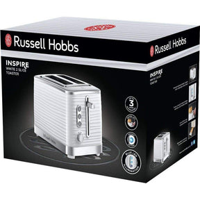 Russell Hobbs Inspire 2 Slice Toaster High Gloss Plastic Two Slice Toaster White - 24370