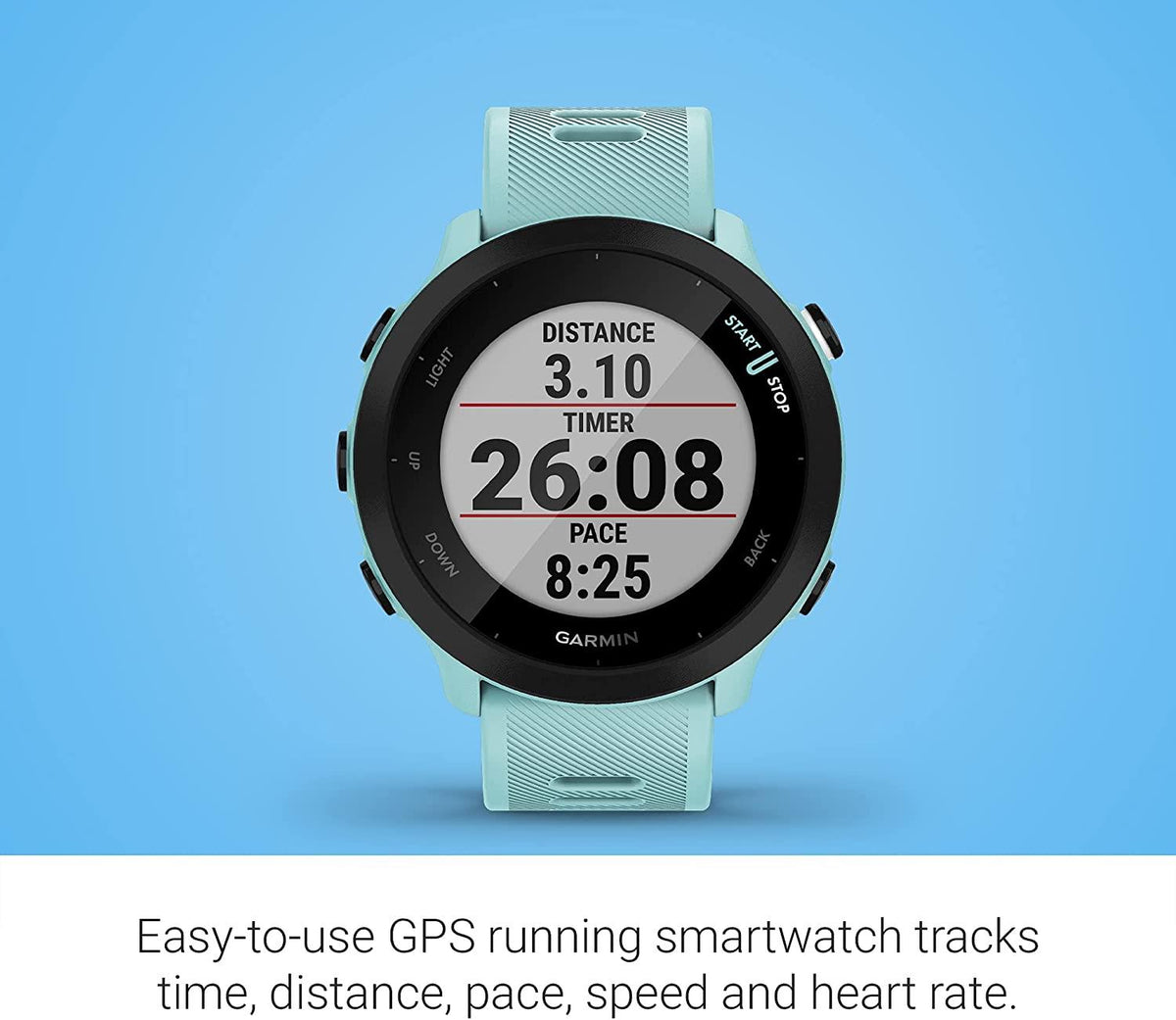Garmin Forerunner 55 GPS Running Smartwatch Fitness Tracker - White Newly Overhauled