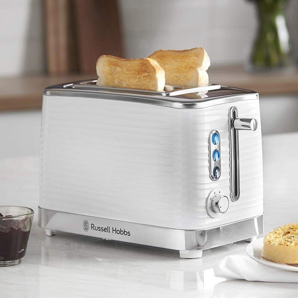 Russell Hobbs Inspire 2 Slice Toaster High Gloss Plastic Two Slice Toaster White - 24370