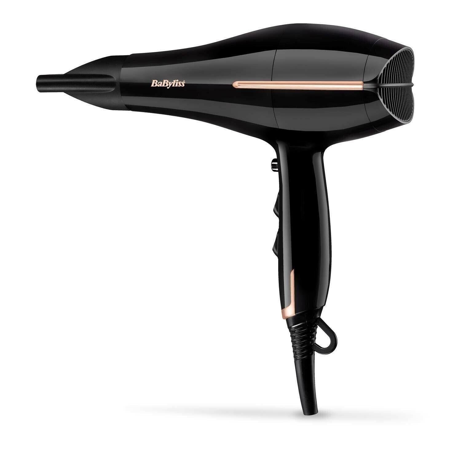 BaByliss Speed Pro Ionic Hairdryer in Black with 3 Heats 2 Speeds 2200W - 5552U