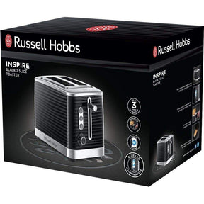 Russell Hobbs Inspire 2 Slice Toaster High Gloss Plastic Two Slice Toaster Black - 24371