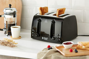 Russell Hobbs Textures 4 Slice Toaster Extra Wide 4 Slots Black - 21651