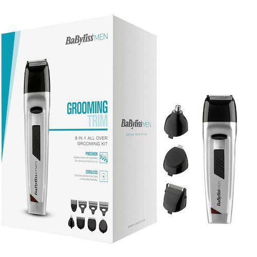 Babyliss Hair Clippers Mens 8 in 1 Grooming Kit Body Hair Clipper Beard Trimmer - 7056NU