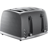 Russell Hobbs Honeycomb 4 Slice Toaster Extra Wide Slots High Lift Grey - 26073