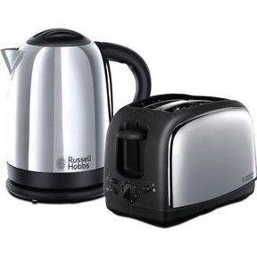 Russell Hobbs Lincoln Kettle and Toaster Set 2 Slice Stainless Steel Silver - 21830