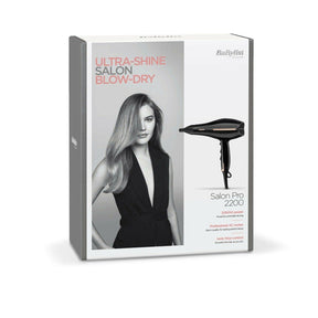 BaByliss Speed Pro Ionic Hairdryer in Black with 3 Heats 2 Speeds 2200W - 5552U