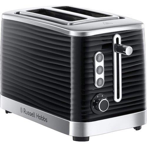 Russell Hobbs Inspire 2 Slice Toaster High Gloss Plastic Two Slice Toaster Black - 24371