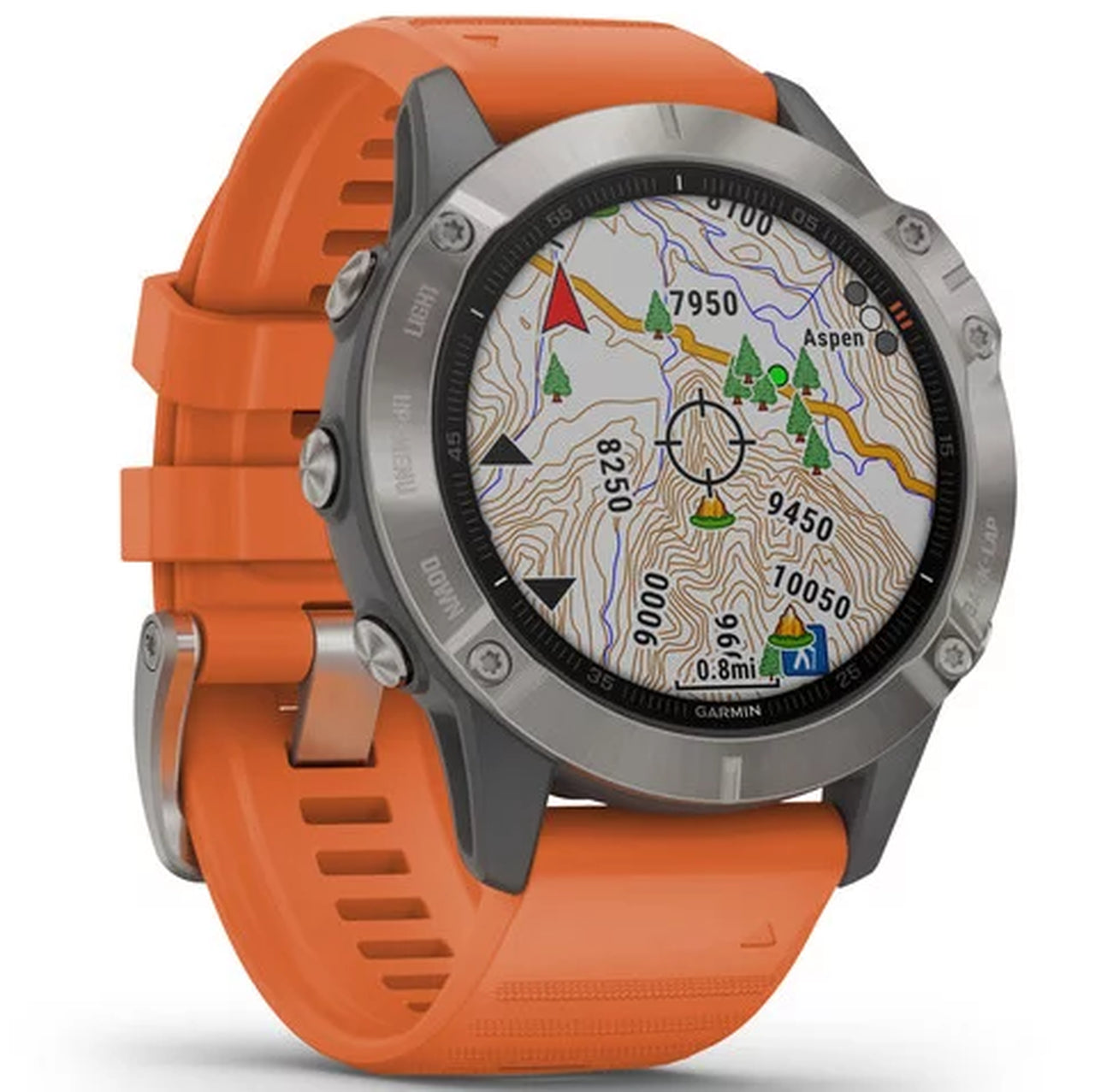 Garmin Fenix 6 Pro Solar Titanium Sapphire Music WiFi GPS 47MM Orange Strap Watch