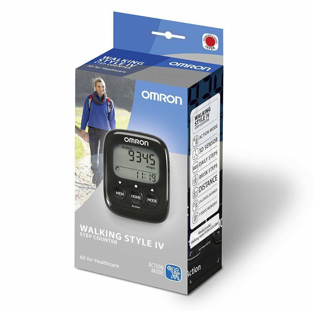 Omron Walking Style IV Highly Sensitive 3D Sensor Walking Pedometer HJ325-EBK