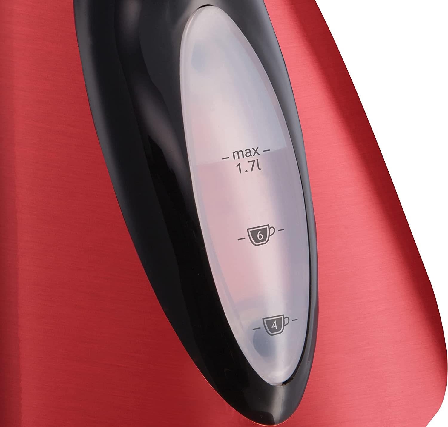 Russell Hobbs Legacy Electric Kettle Quiet Boil 3000 W 1.7 Litre Red - 21885