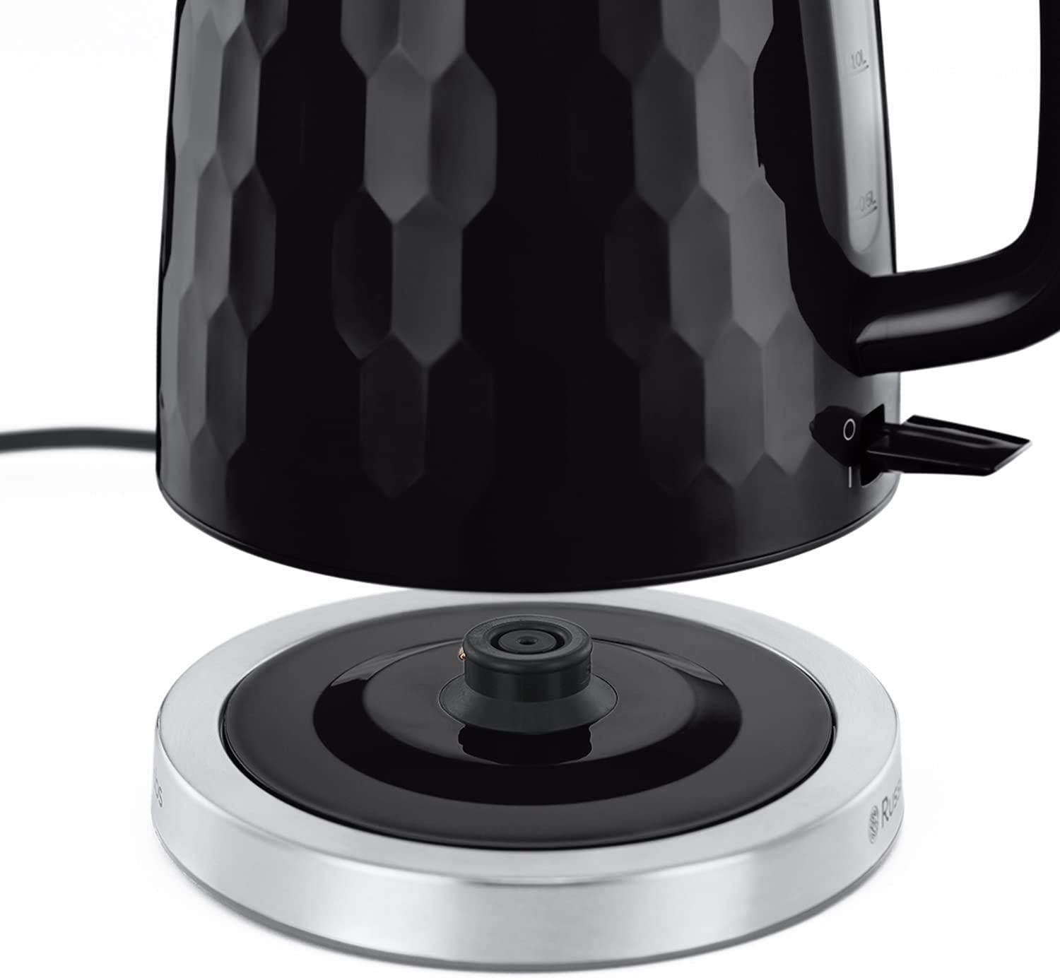 Russell Hobbs Kettle Honeycomb Cordless Electric Jug Kettle Fast Boil Black - 26051