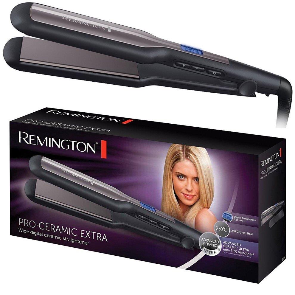 Remington Pro Ceramic Extra Wide Plate Hair Straighteners for Longer Thicker Hair - S5525