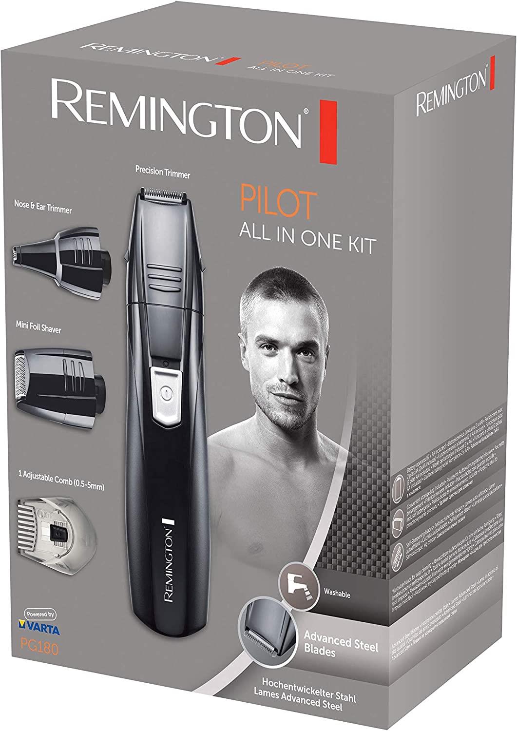 Remington Mens Pilot Grooming Kit with Precision Trimmer Head and Foil Shaver - PG180